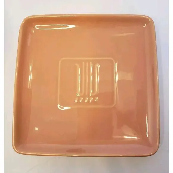 Vintage Art Deco Franciscan Ware Condiment Jars w/ Lids Underplate Pink & Maroon - Picture 4 of 13